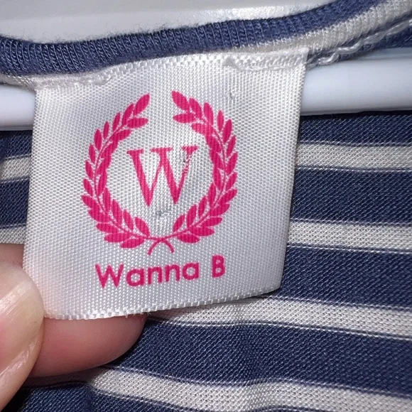 Navy and White Striped Women's Top - Picture 5 of 6